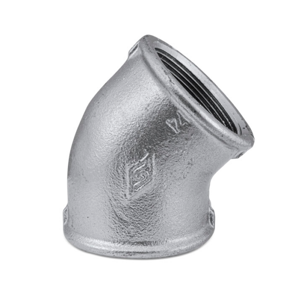 Cotovelo Galvanizado 45° Fêmea/Fêmea - 1" - BSP
