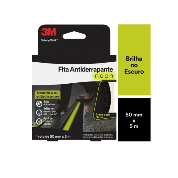 Fita Antiderrapante Preta com Faixa Fotoluminescente - 3M - Image 2