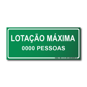 Sinalização Fotoluminescente Lotação Máxima - 15x25cm
