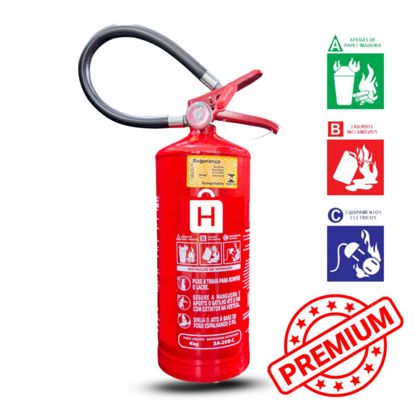 Extintor de Incêndio PQS - 4KG ABC - 5 Anos de Garantia (Premium)