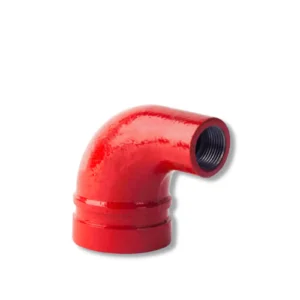 Cotovelo 90° de Redução Ranhurado (Grooved) Saída Rosqueada - 1.1/2"X1" - (48,3MMX33,7MM)