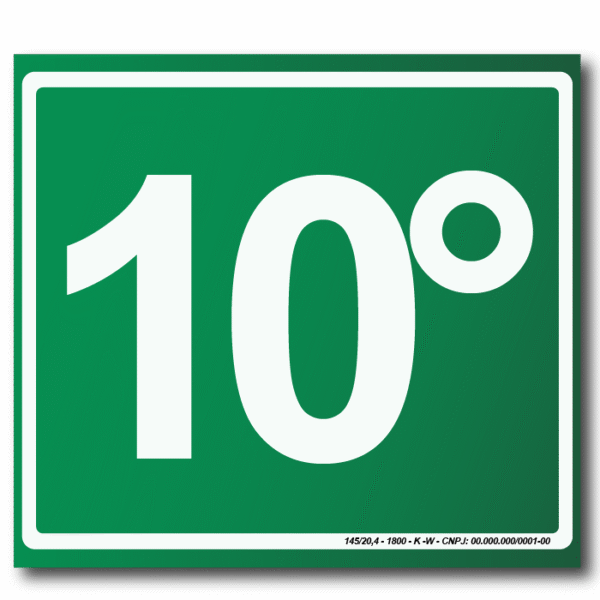 Sinalização de Emergência Fotoluminescente 10º Pavimento (S-17) - 15X15 - (Tamanho único)