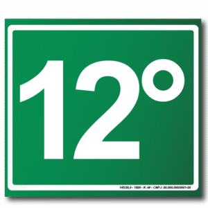 Sinalização de Emergência Fotoluminescente 12º Pavimento (S-17) - 15X15 - (Tamanho único)