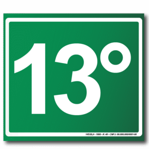 Sinalização de Emergência Fotoluminescente 13º Pavimento (S-17) - 15X15 - (Tamanho único)