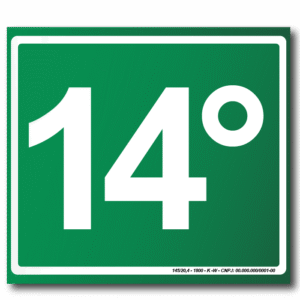Sinalização de Emergência Fotoluminescente 14º Pavimento (S-17) - 15X15 - (Tamanho único)