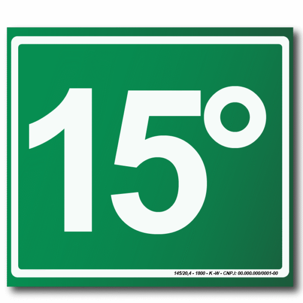 Sinalização de Emergência Fotoluminescente 15º Pavimento (S-17) - 15X15 - (Tamanho único)