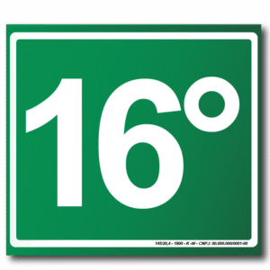 Sinalização de Emergência Fotoluminescente 16º Pavimento (S-17) - 15X15 - (Tamanho único)