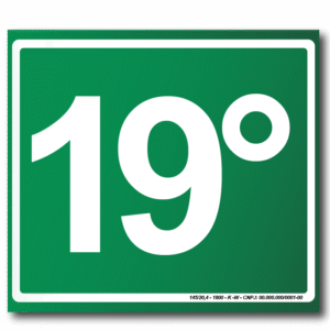 Sinalização de Emergência Fotoluminescente 19º Pavimento (S-17) - 15X15 - (Tamanho único)