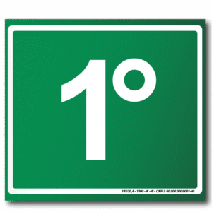 Sinalização de Emergência Fotoluminescente 1º Pavimento (S-17) - 15X15 - (Tamanho único)