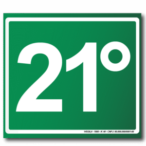 Sinalização de Emergência Fotoluminescente 21º Pavimento (S-17) - 15X15 - (Tamanho único)