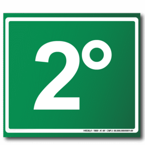 Sinalização de Emergência Fotoluminescente 2º Pavimento (S-17) - 15X15 - (Tamanho único)