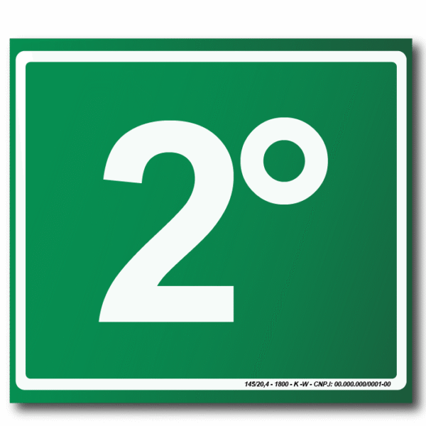 Sinalização de Emergência Fotoluminescente 2º Pavimento (S-17) - 15X15 - (Tamanho único)