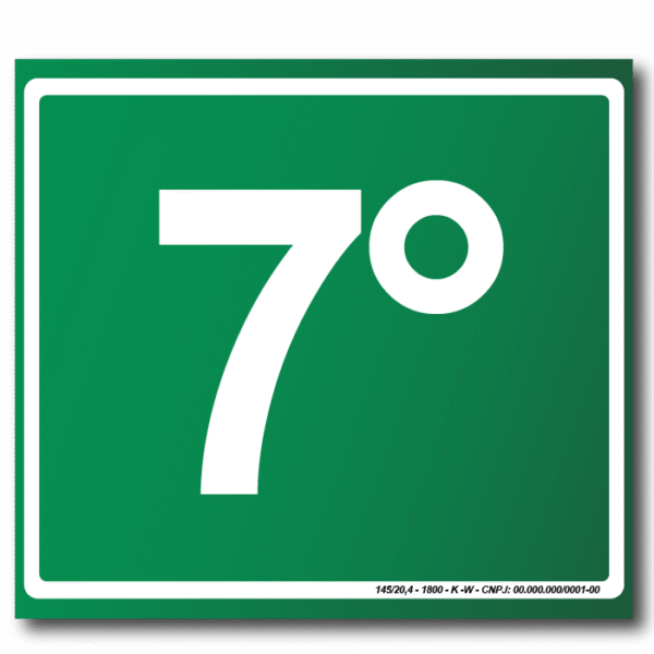 Sinalização de Emergência Fotoluminescente 7º Pavimento (S-17) - 15X15 - (Tamanho único)