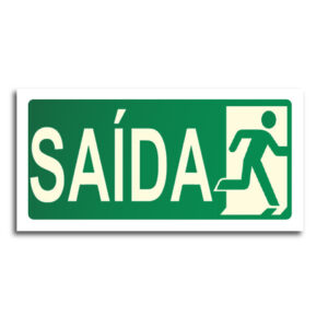 Sinalização de Emergência Fotoluminescente Saída com Figura (S-14) - 12X24 - (P)