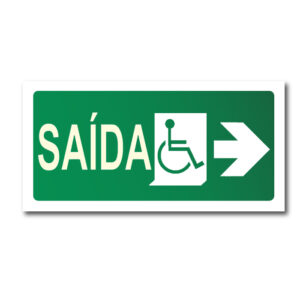 Sinalização de Emergência Fotoluminescente Saída de Emergência Acessível á Direita (S-16D) - 12X24 - (P)