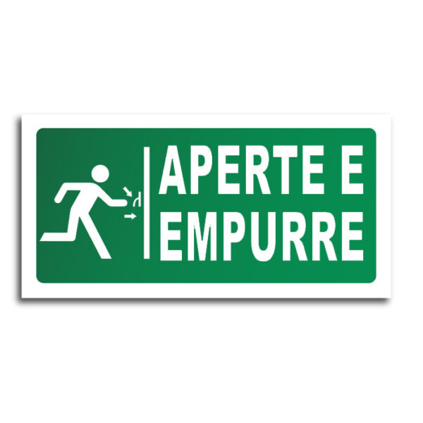 Sinalização de Emergência Fotoluminescente Aperte e Empurre (S-18) - 12X24 - (P)