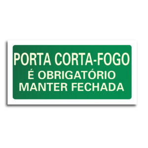 Sinalização de Emergência Fotoluminescente Porta Corta-Fogo (S-19) - 12X24 - (P)