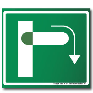 Sinalização de Emergência Fotoluminescente Mecânismo de Abertura de Porta de Saída de Emergência (Alavanca) - (S-22) - 20X20 - (Tamanho Único)