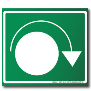 Sinalização de Emergência Fotoluminescente Mecânismo de Abertura de Porta de Saída de Emergência (Redondo) - (S-22) - 20X20 - (Tamanho Único)