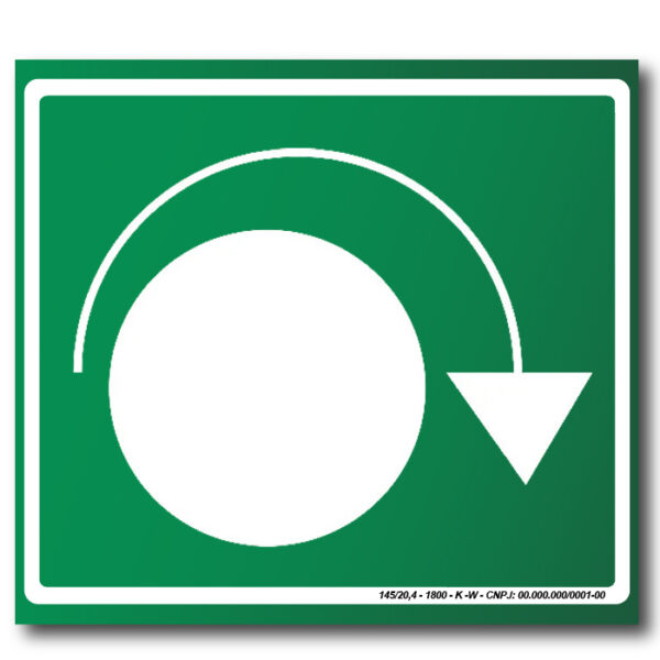 Sinalização de Emergência Fotoluminescente Mecânismo de Abertura de Porta de Saída de Emergência (Redondo) - (S-22) - 20X20 - (Tamanho Único)