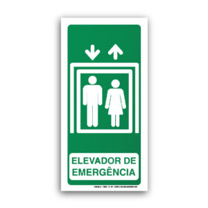 Sinalização de Emergência Fotoluminescente Elevador de Emergência - (S-23) - 12X24 - (P)