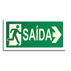 Sinalização de Emergência Fotoluminescente Saída de Emergência à Direita (S-13D) - 14X24 - (P)