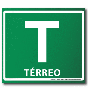 Sinalização de Emergência Fotoluminescente Pavimento Térreo (S-17) - 15X15 - (Tamanho único)