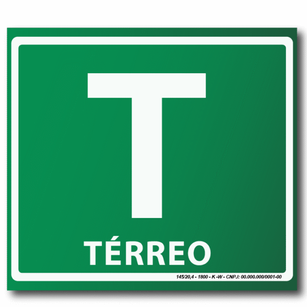 Sinalização de Emergência Fotoluminescente Pavimento Térreo (S-17) - 15X15 - (Tamanho único)