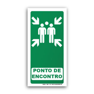 Sinalização de Emergência Fotoluminescente Ponto de Encontro - (S-24) - 12X24 - (P)