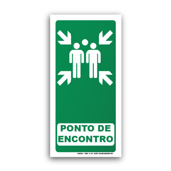 Sinalização de Emergência Fotoluminescente Ponto de Encontro - (S-24) - 12X24 - (P)