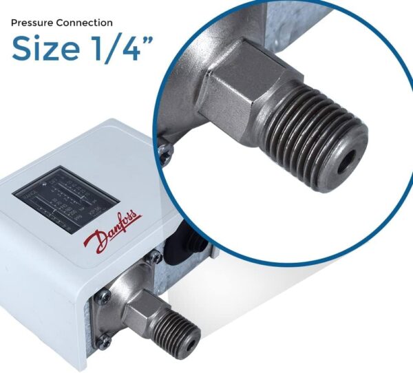 Pressostato KP 36 - Danfoss - 2,0 a 14,0 bar - Dif 0,7 a 4,0 bar - 1/4" - 060-110866 - Imagem 2