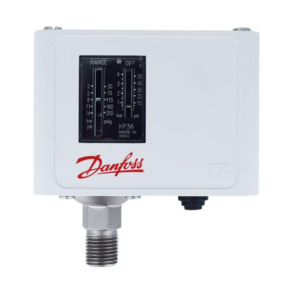 Pressostato KP 36 - Danfoss - 2,0 a 14,0 bar - Dif 0,7 a 4,0 bar - 1/4" - 060-110866