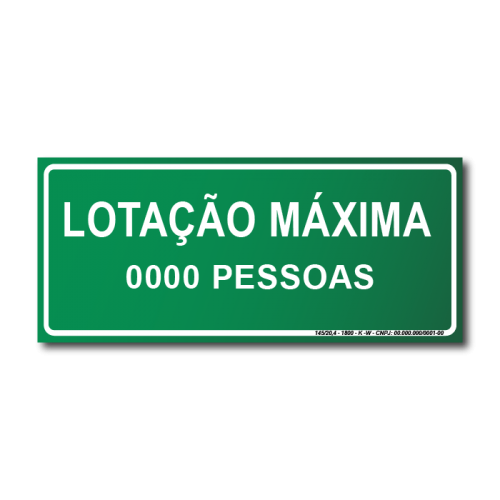 Sinalização Lotação Máxima