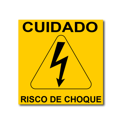 placa de sinalização RISCO DE CHOQUE