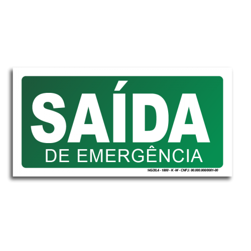 Sinalização SAIDA de emergência